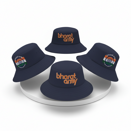 Bharat Army Embroidered Bucket Hat