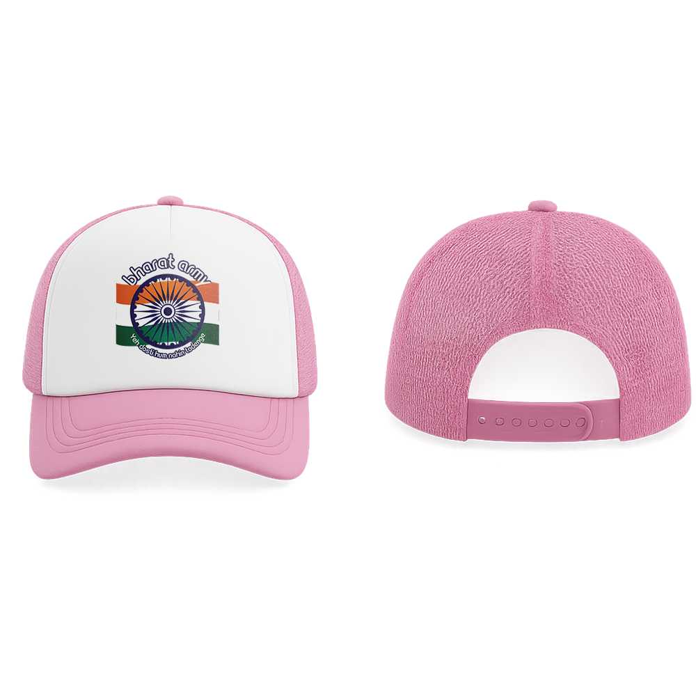 Bharat Army Trucker Cap - Pink