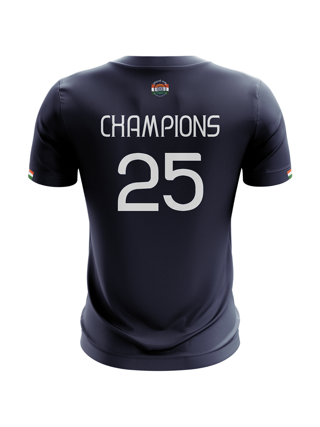 Bharat Army Champions 25 Cotton T Shirt (Navy Blue)