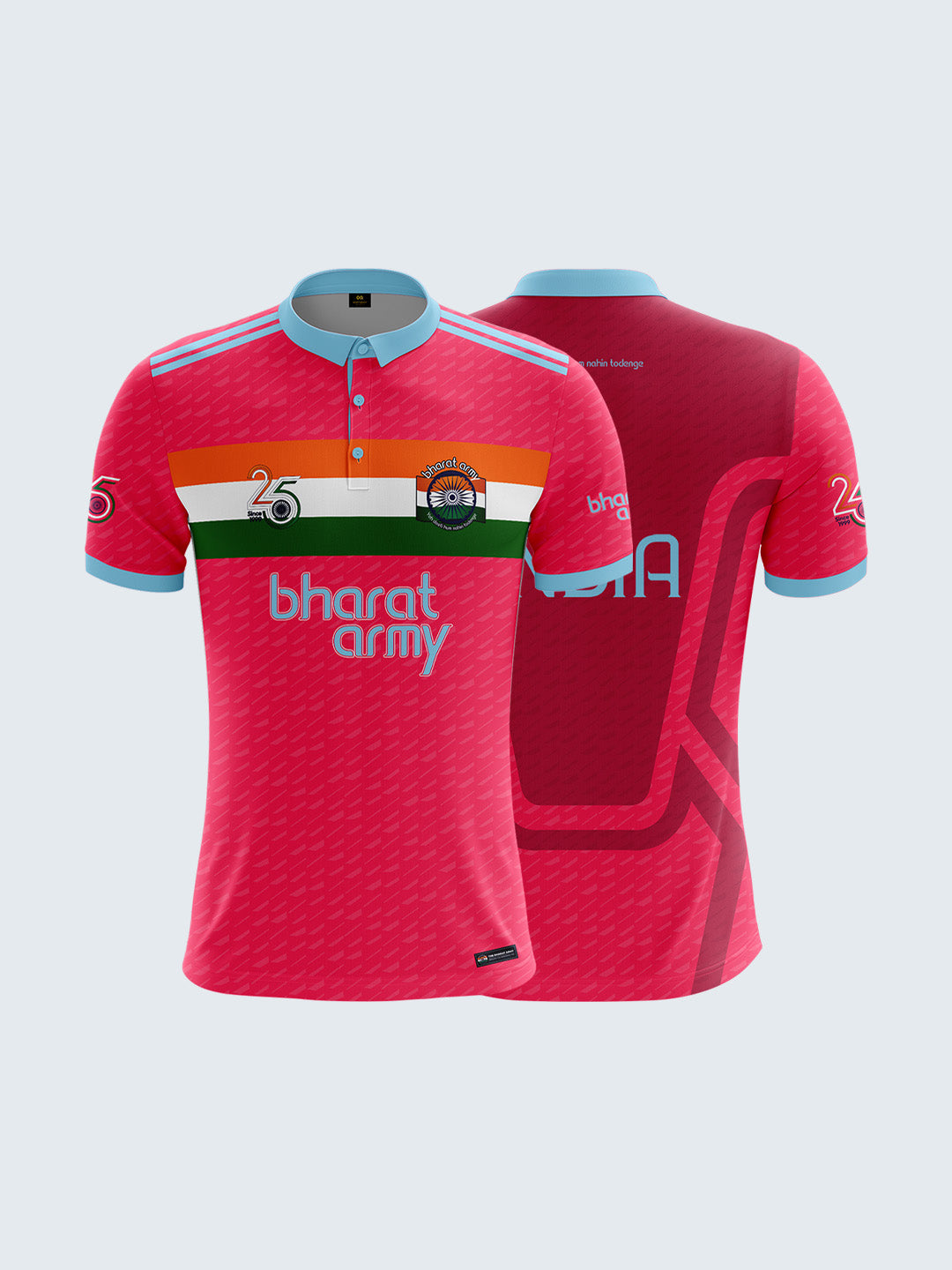 Bharat Army Polo Jersey - Pink