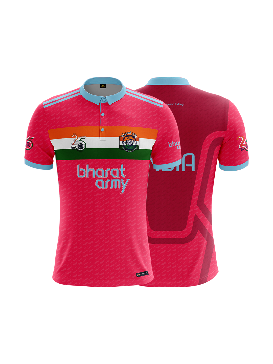 Bharat Army Polo Jersey - Pink