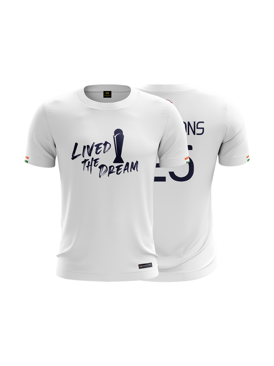 Bharat Army Champions 25 Cotton T Shirt (White)