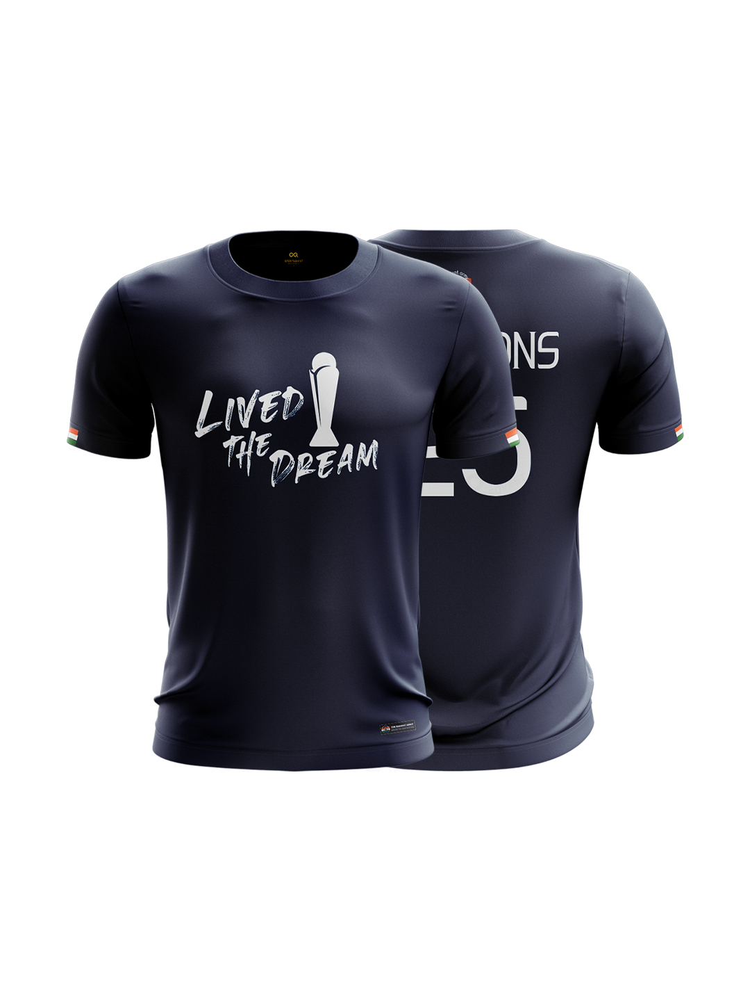 Bharat Army Champions 25 Cotton T Shirt (Navy Blue)