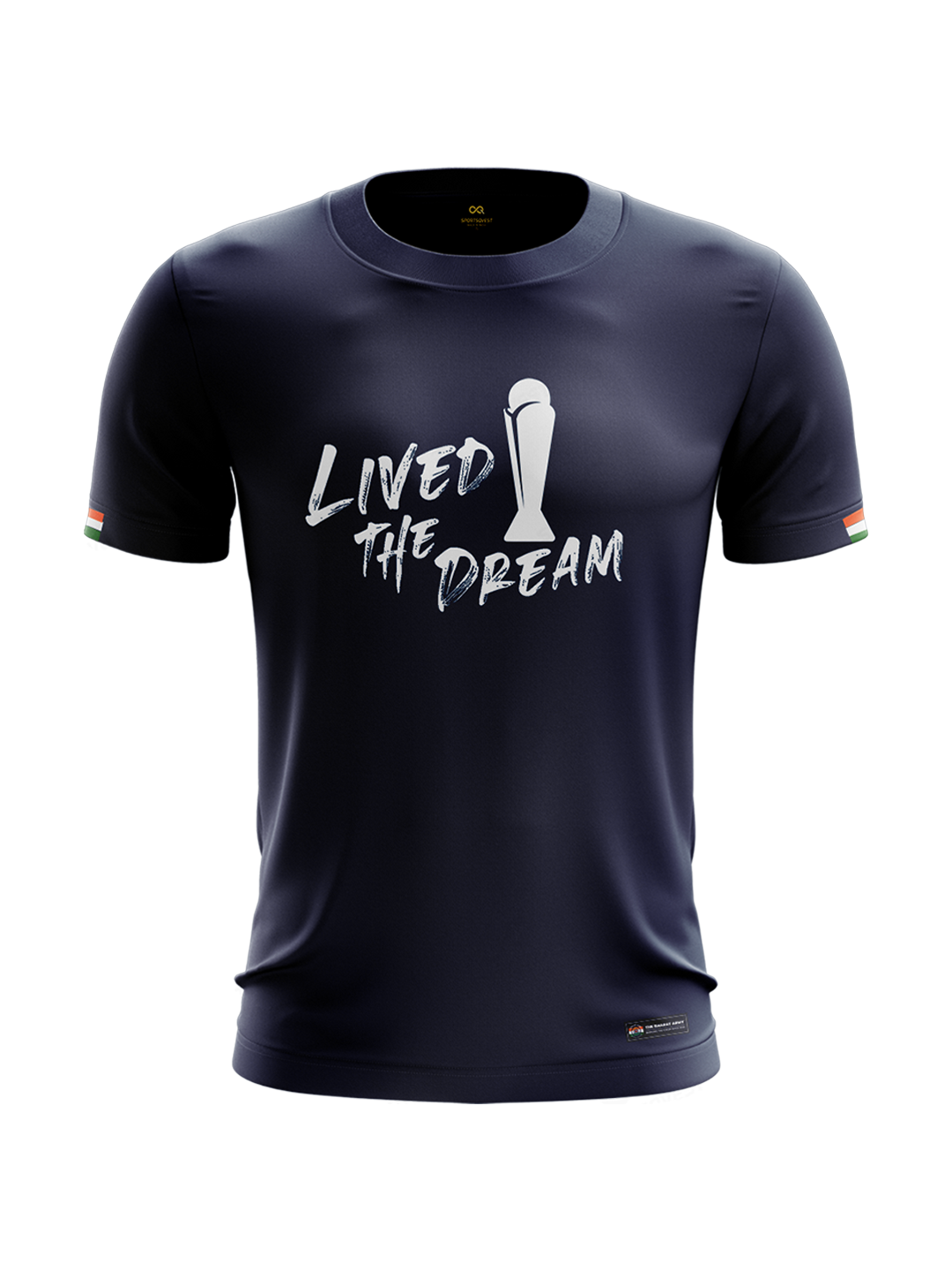 Bharat Army Champions 25 Cotton T Shirt (Navy Blue)