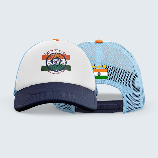 Bharat Army Trucker Cap - Blue