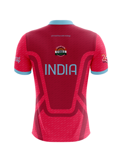 Bharat Army Polo Jersey - Pink