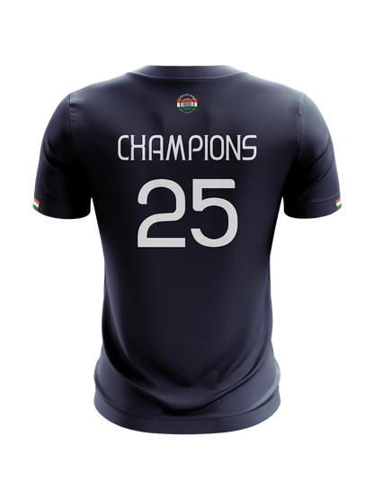 Bharat Army Champions 25 Cotton T Shirt (Navy Blue)