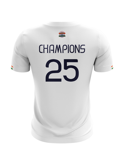Bharat Army Champions 25 Cotton T Shirt (White)