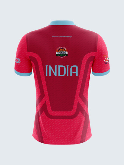 Bharat Army Polo Jersey - Pink