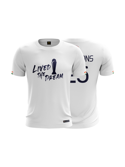 Bharat Army Champions 25 Cotton T Shirt (White)