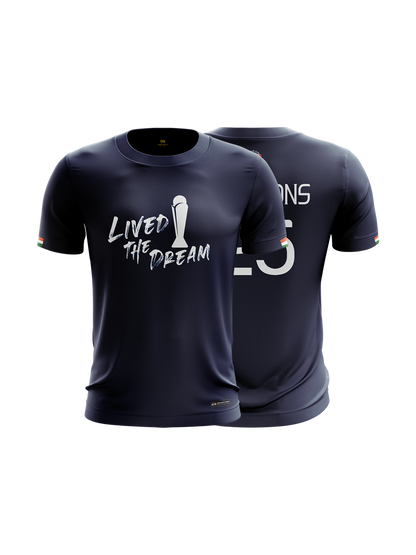 Bharat Army Champions 25 Cotton T Shirt (Navy Blue)