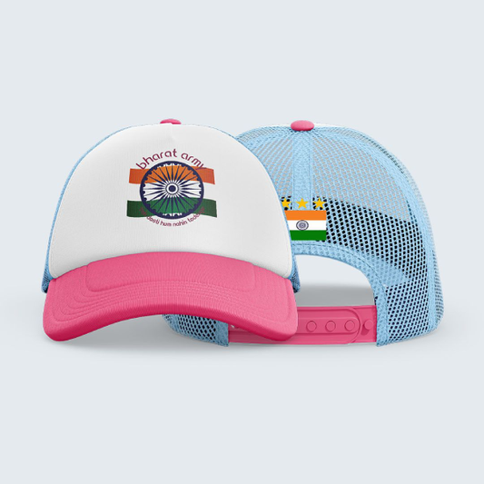 Bharat Army Trucker Cap - Pink