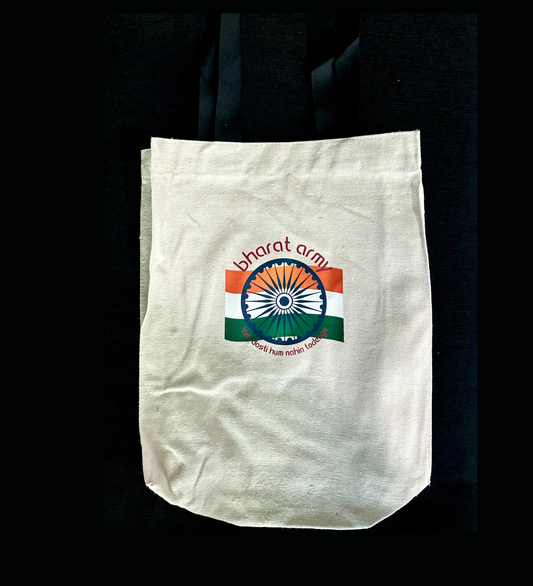 Bharat Army White Tote Bag