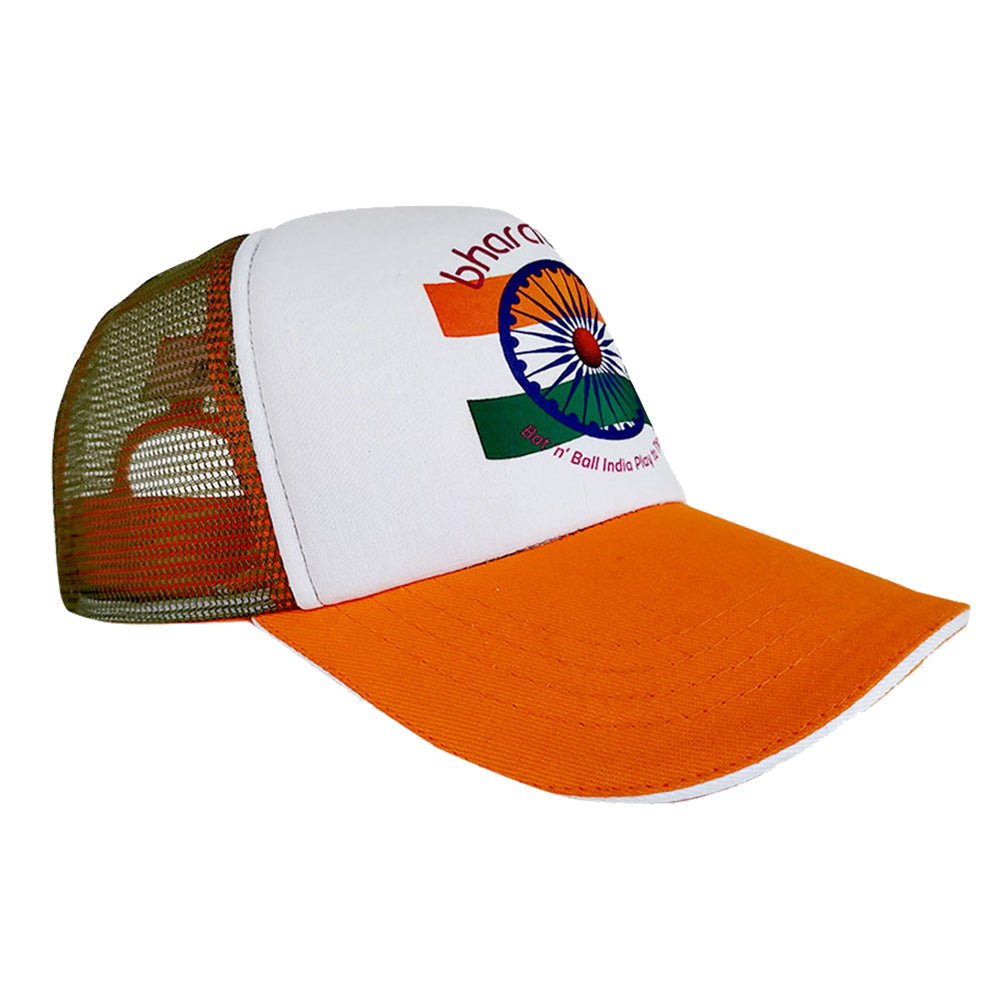 Bharat Army Orange & White Trucker Cap